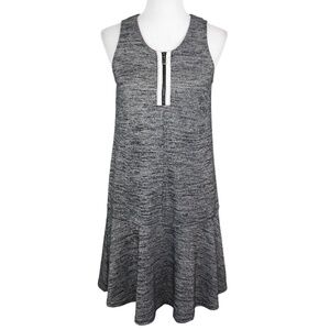 JUICY COUTURE Charcoal Gray Sleeveless Shift Knit Dress Flounce Hem Size Medium
